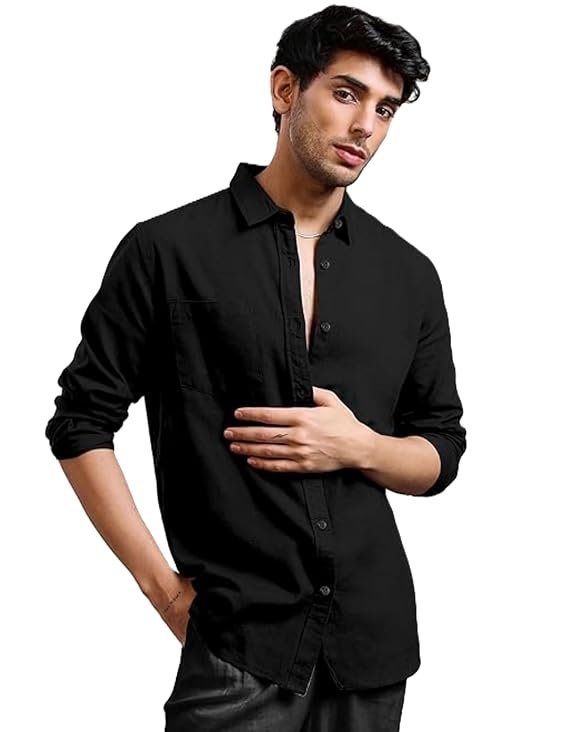 Khaadi Casual Cotton Shirt (Men) - Black