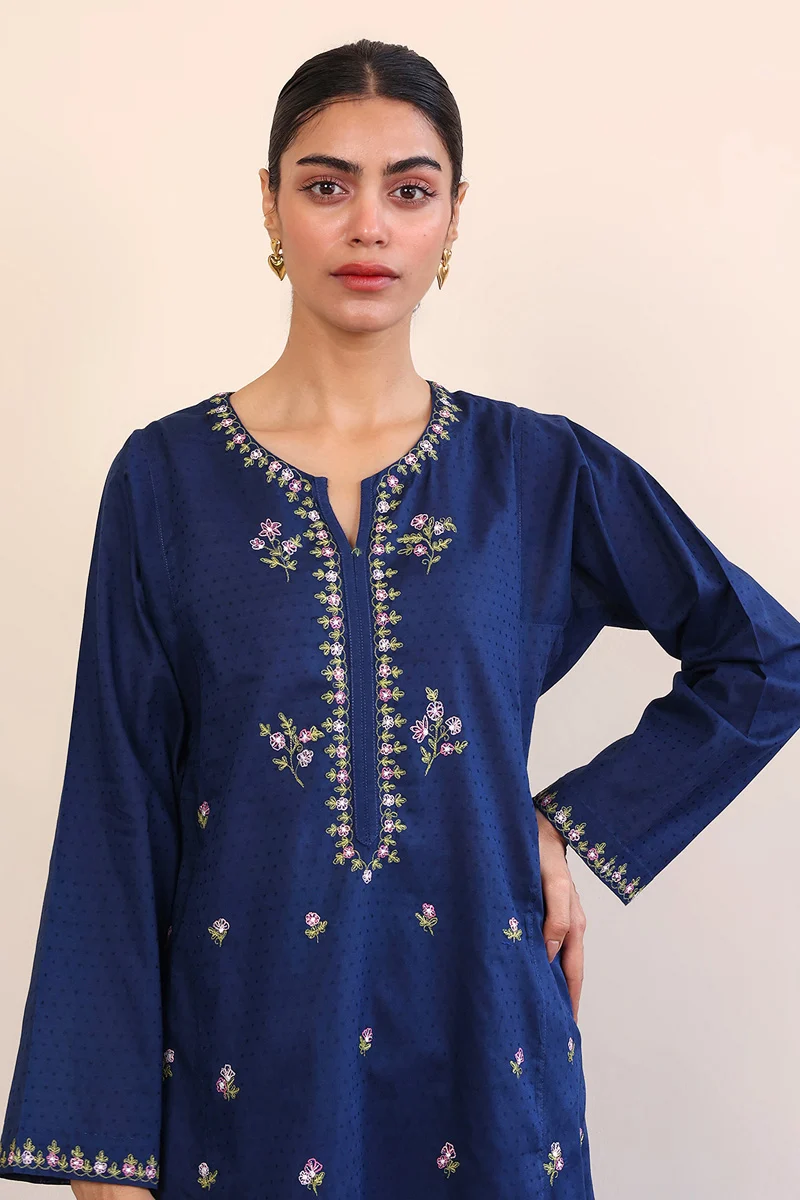 Generation Lawn Kurti (Pret) - Navy Blue