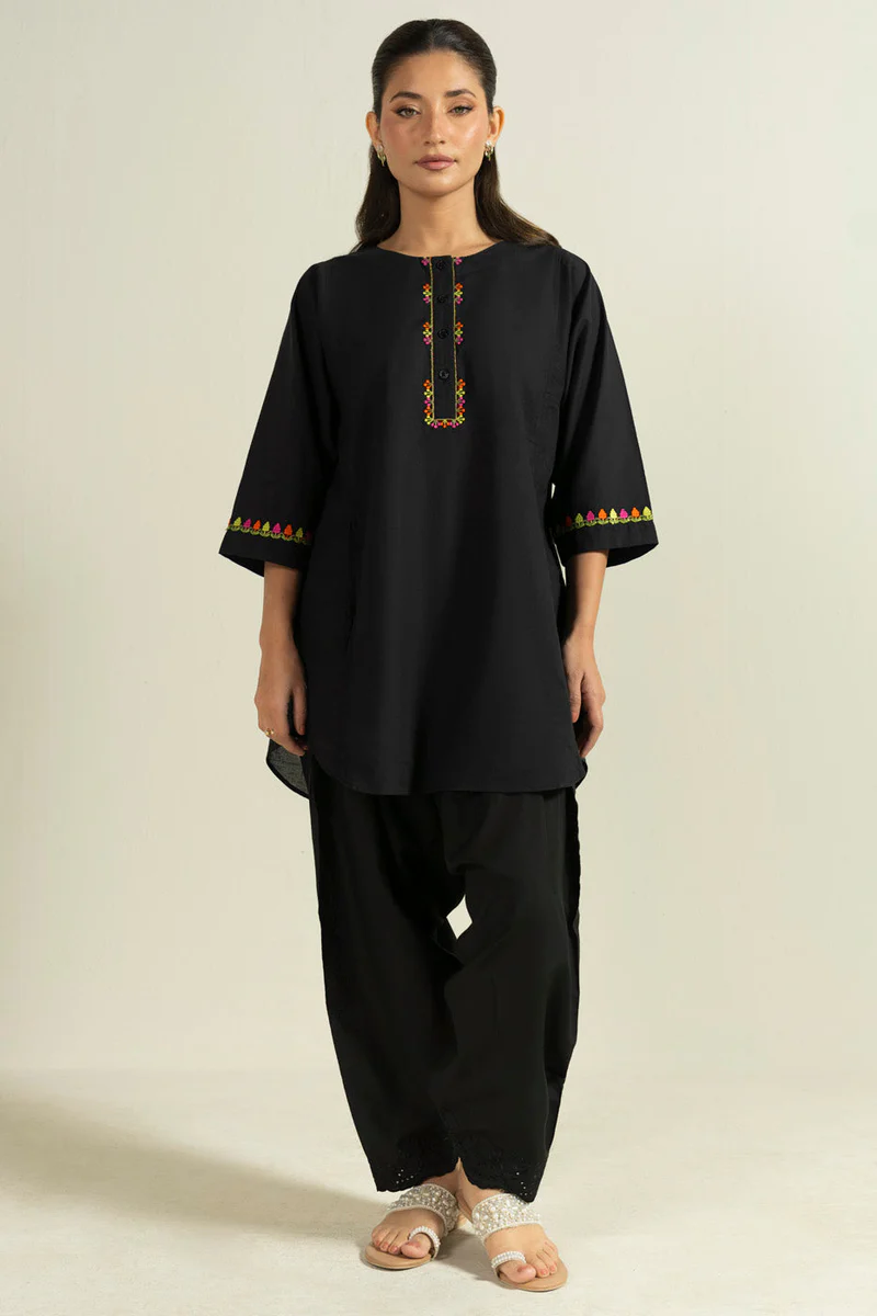 Alkaram Studio Khaddar Shalwar Kameez - Black