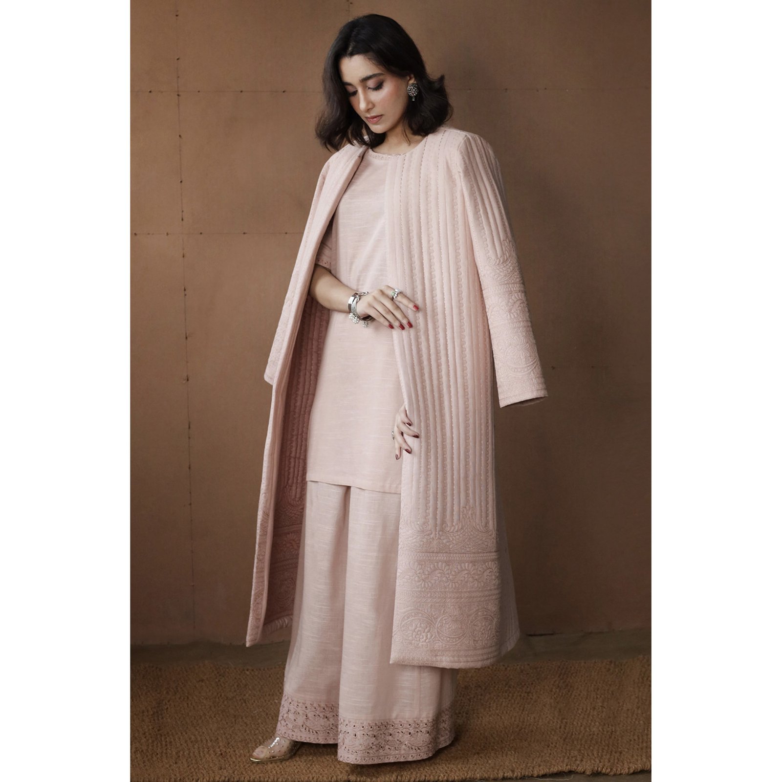 Outfitters Khaddar Shalwar Kameez - Powder Pink
