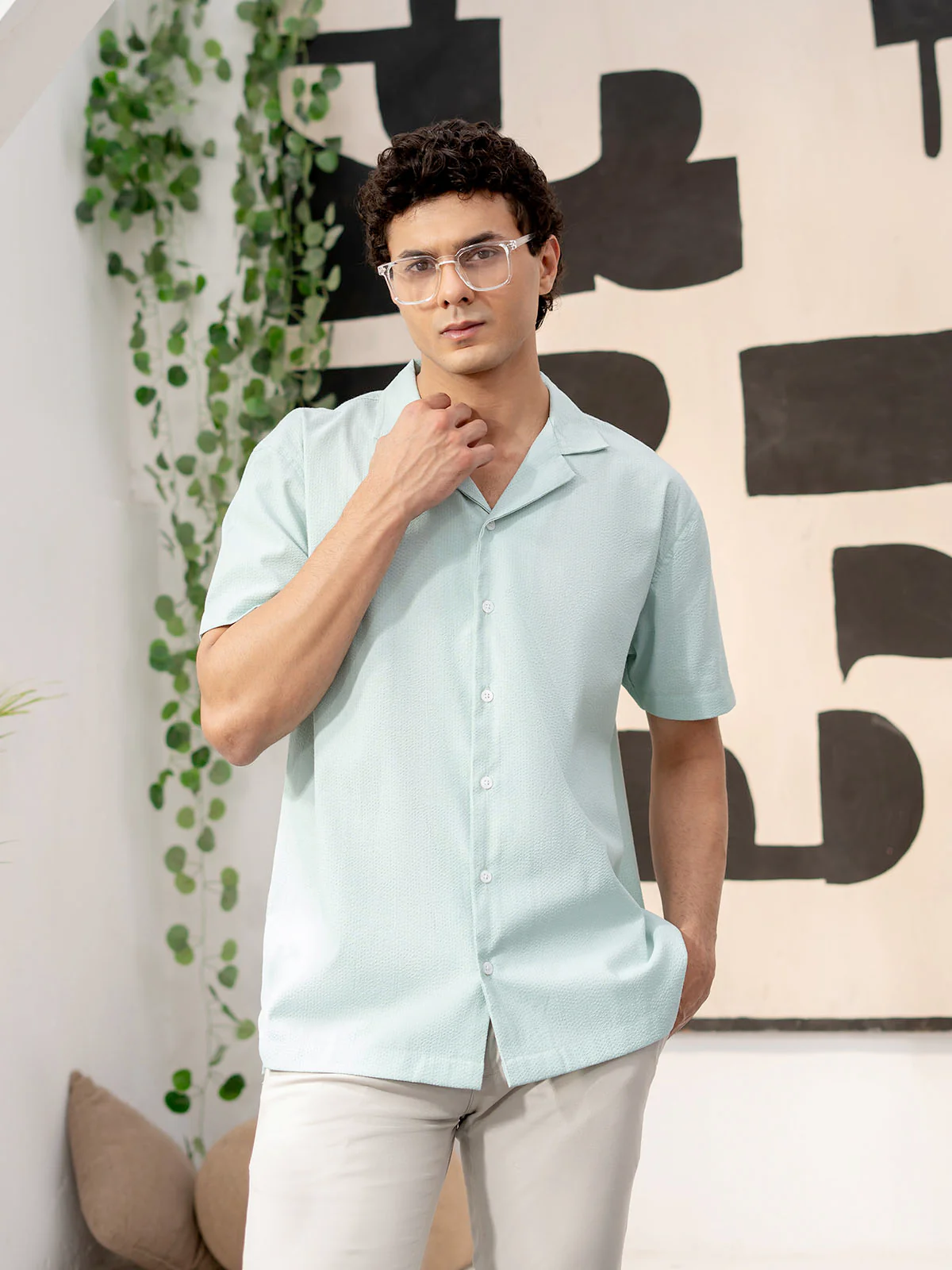 Sana Safinaz Casual Cotton Shirt (Men) - Navy Blue