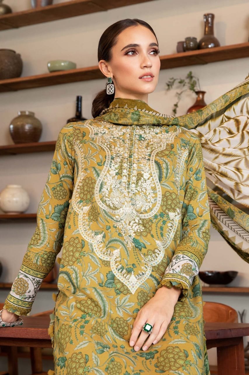 Maria B Digital Printed Dupatta - Mustard