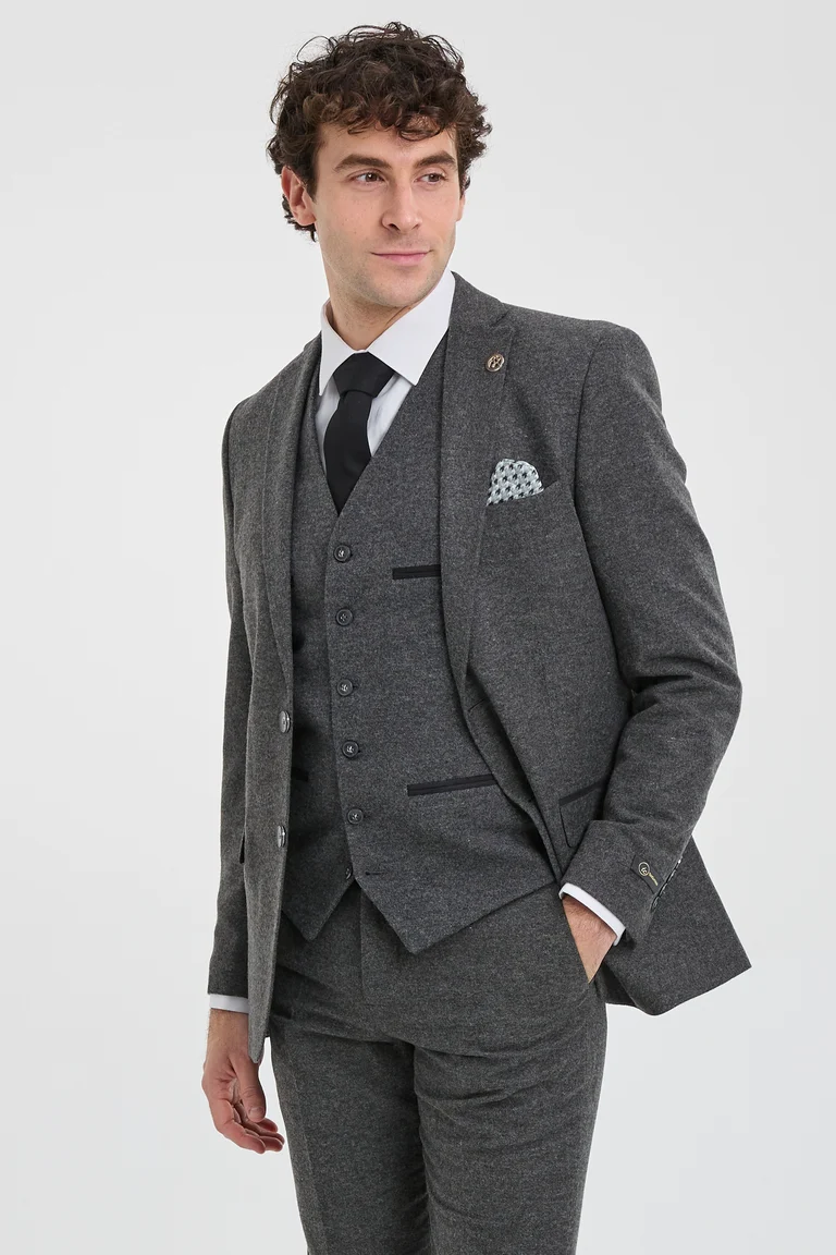 Breakout Formal 3-Piece Silk Suit - Grey